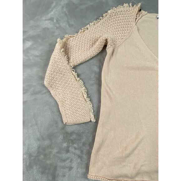 Volcom | Womens | Pink Cardigan Sweater | V-Neck / Half Button | Small | Fringe - Picture 2 of 7